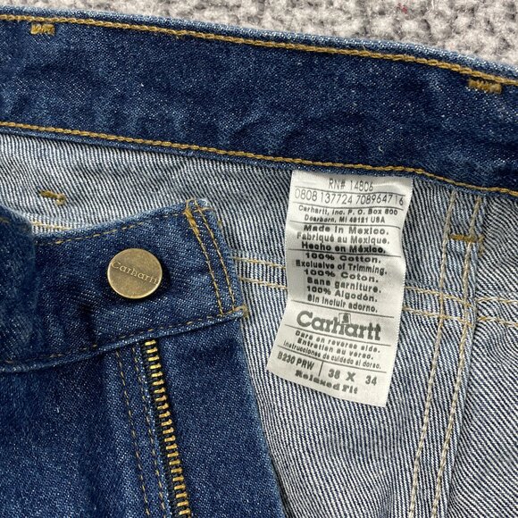 Carhartt B230 Relaxed Fit Denim Jeans Blue Men's 38 x 34 NEVER WORN - Picture 6 of 13